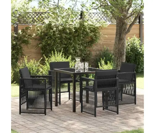 Aia Söögilaudade Komplekt 5 Pcs Must Pulbervärvitud Teras