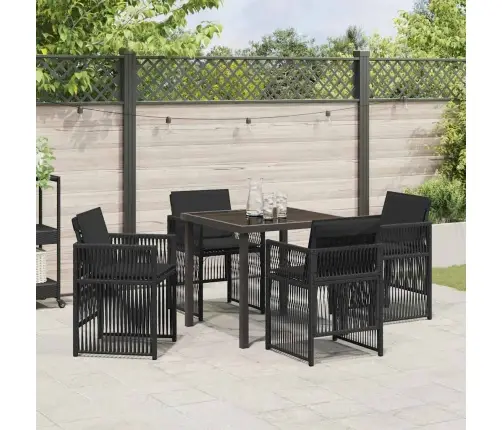 Aia Söögilaudade Komplekt 5 Pcs Must Pulbervärvitud Teras