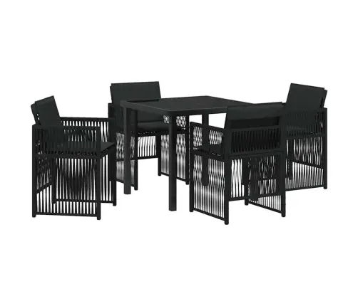 Aia Söögilaudade Komplekt 5 Pcs Must Pulbervärvitud Teras