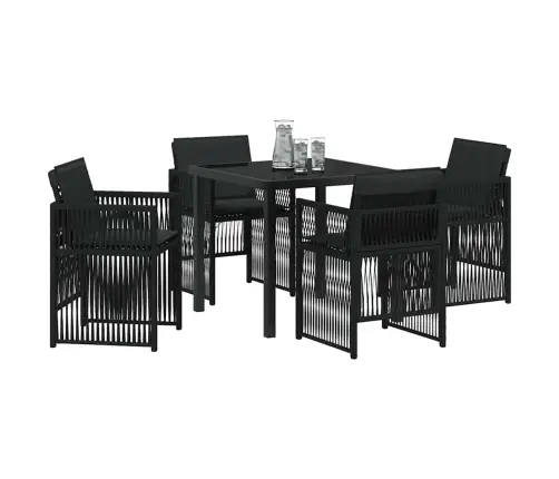 Aia Söögilaudade Komplekt 5 Pcs Must Pulbervärvitud Teras