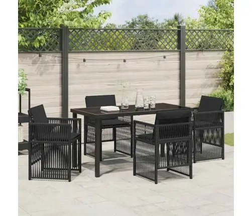 Aia Söögilaudade Komplekt 5 Pcs Must Pulbervärvitud Teras