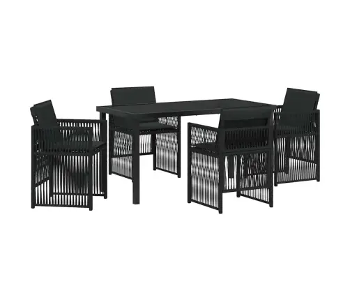 Aia Söögilaudade Komplekt 5 Pcs Must Pulbervärvitud Teras