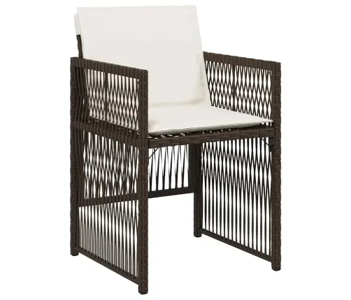 5 Daļu Dārza Galdu Komplekts Ar Spilveniem Brūnā Poliratanā Vidaxl