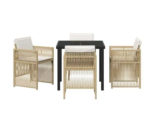 Aia Söögilaudade Komplekt 5 Pcs Beež Polürooster