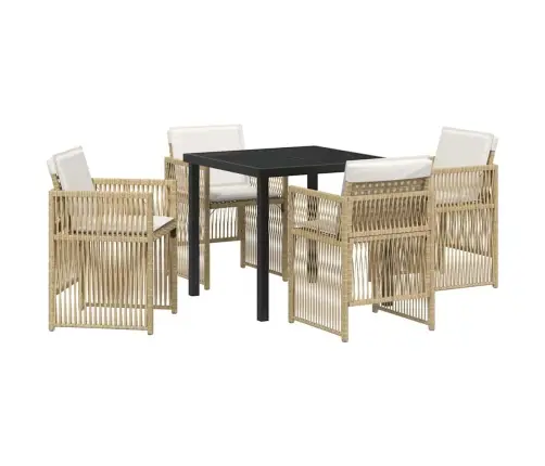 Aia Söögilaudade Komplekt 5 Pcs Beež Polürooster