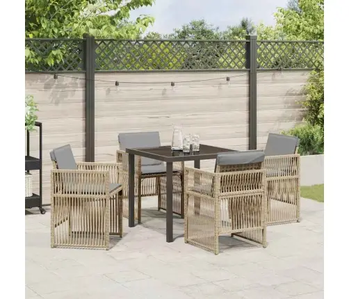 Aia Söögilaudade Komplekt 5 Pcs Beež Polürooster