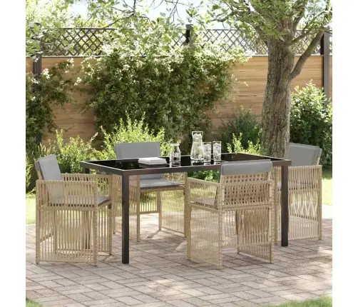 Aia Söögilaudade Komplekt 5 Pcs Beež Pulbervärvitud Teras