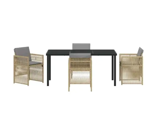 Aia Söögilaudade Komplekt 5 Pcs Beež Pulbervärvitud Teras