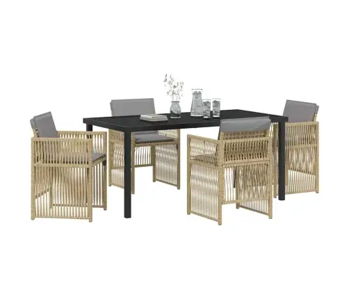 Aia Söögilaudade Komplekt 5 Pcs Beež Pulbervärvitud Teras