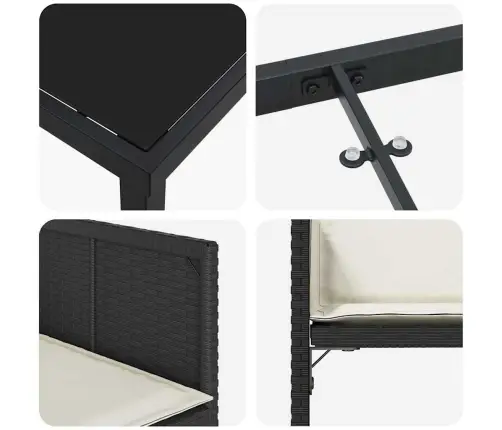 Aia Söögilaudade Komplekt 5 Pcs Must Polürotang