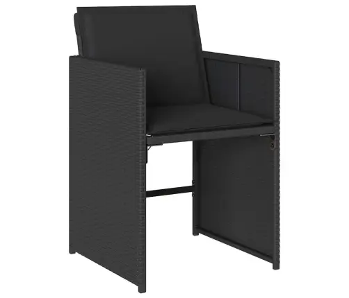 Dārza Ēdamgalds 5 Pcs Melna Poliratāns Vidaxl