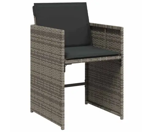 Dārza Ēdamgalds 5 Pcs Pelēka Poliratāns Vidaxl