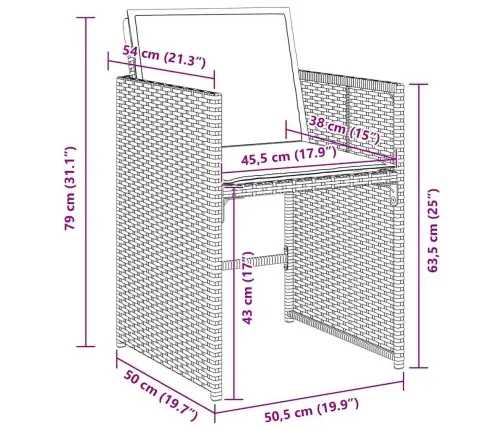Dārza Ēdamgalds 5 Pcs Brūna Poliratāns Vidaxl