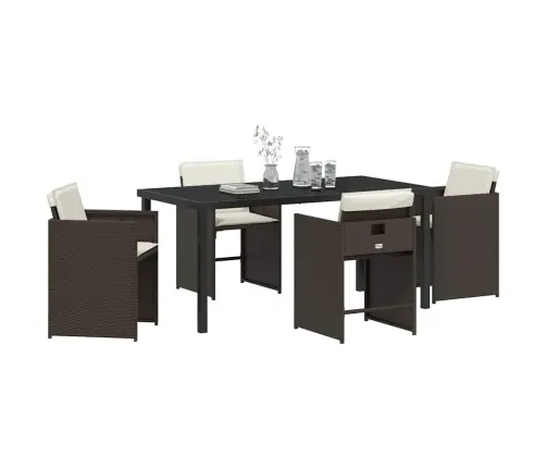 Aia Söögilaudade Komplekt 5 Pcs Pruun Polürotang