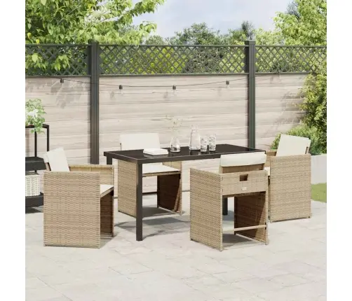 Dārza Ēdamgalds 5 Pcs Bēša Poliratāns Vidaxl Dārza Ēdamgalds 5 Pcs Bēša Poliratāns Vidaxl