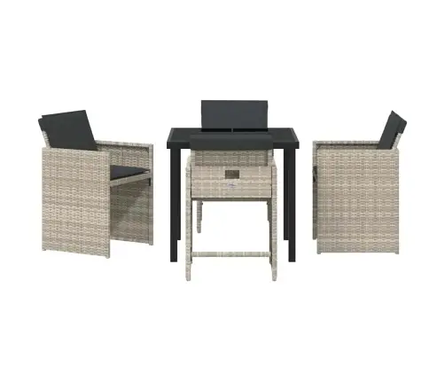 Dārza Ēdamgalds 5 Pcs Gaiši Pelēks Poliratāns Vidaxl