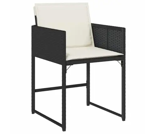 Dārza Ēdamgalds 5 Pcs Melna Poliratāns Vidaxl