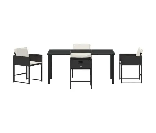 Sodo Valgomojo Komplektas 5 Pcs Juoda Poliratanas