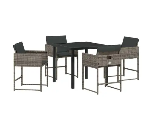 Sodo Valgomojo Komplektas 5 Pcs Pilka Poliratanas