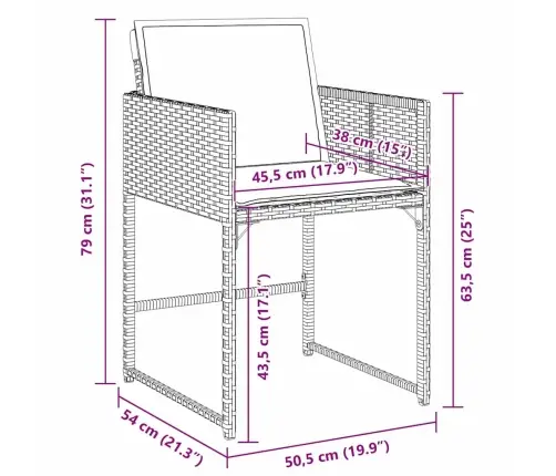 Dārza Ēdamgalds 5 Pcs Pelēka Poliratāns Vidaxl