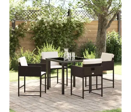 Sodo Valgomojo Komplektas 5 Pcs Ruda Poliratanas