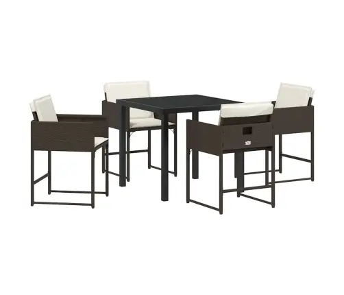 Sodo Valgomojo Komplektas 5 Pcs Ruda Poliratanas