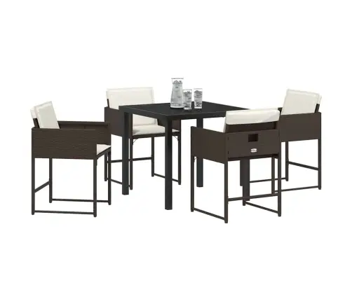 Sodo Valgomojo Komplektas 5 Pcs Ruda Poliratanas