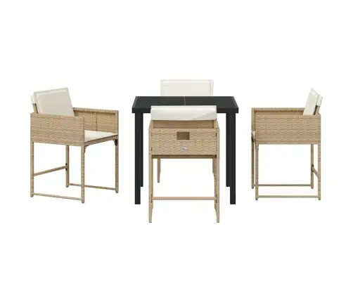 Aia Söögilaudade Komplekt 5 Pcs Beež Polürotang