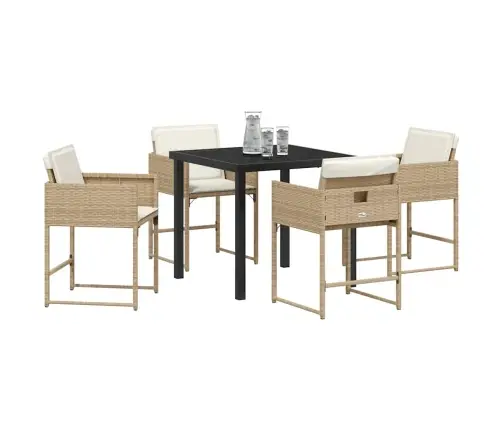 Aia Söögilaudade Komplekt 5 Pcs Beež Polürotang