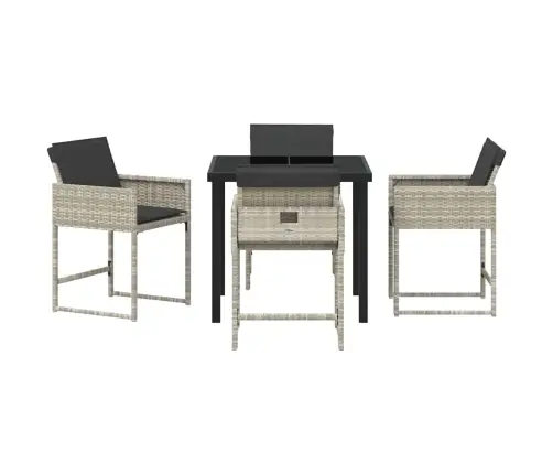 Dārza Ēdamgalds 5 Pcs Gaiši Pelēks Poliratāns Vidaxl