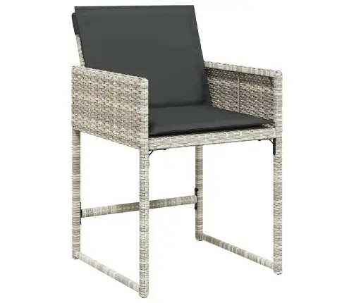 5 Daļu Dārza Galdiņš Ar Spilveniem - Gaiši Pelēks Poliratanā Vidaxl