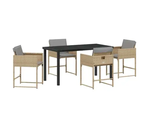 Aia Söögilaudade Komplekt 5 Pcs Beež Polürotang