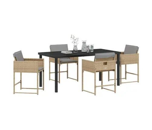 Aia Söögilaudade Komplekt 5 Pcs Beež Polürotang