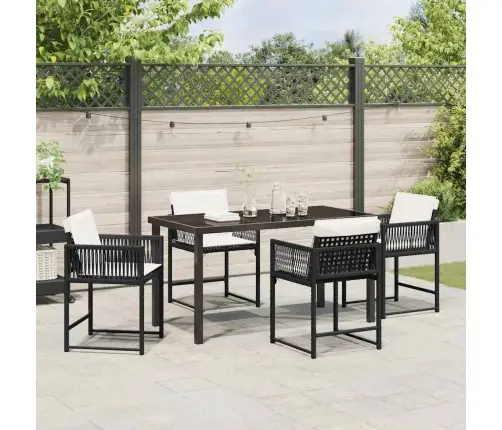 Sodo Valgomojo Komplektas 5 Pcs Juoda Poliratanas