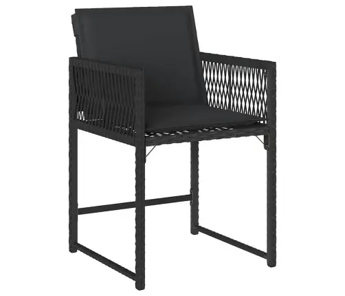 Dārza Ēdamgalds 5 Pcs Melna Poliratāns Vidaxl