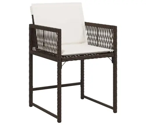 Dārza Ēdamgalds 5 Pcs Brūna Poliratāns Vidaxl