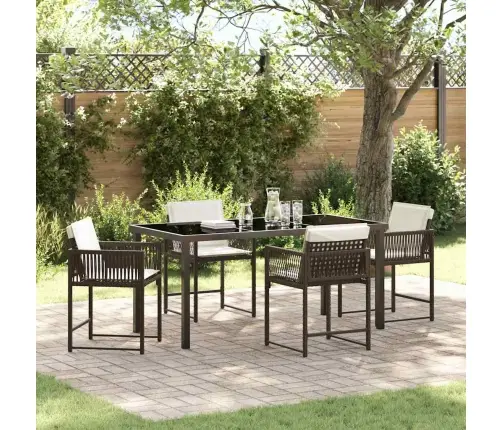 Sodo Valgomojo Komplektas 5 Pcs Ruda Poliratanas