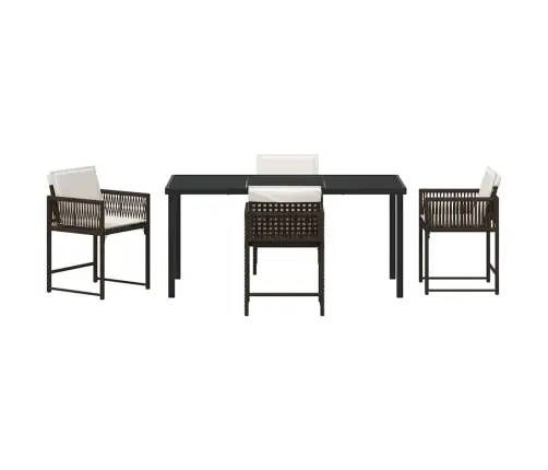 Sodo Valgomojo Komplektas 5 Pcs Ruda Poliratanas