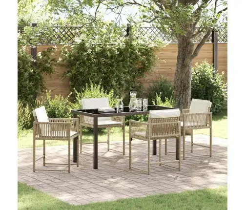 Aia Söögilaudade Komplekt 5 Pcs Beež Polürotang