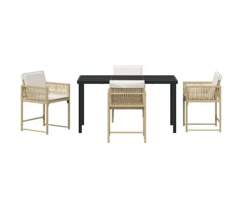 Aia Söögilaudade Komplekt 5 Pcs Beež Polürotang