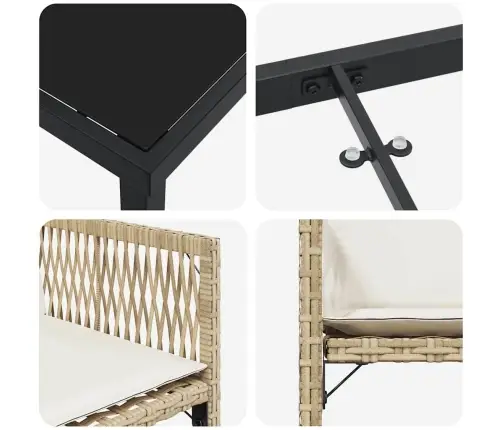 Sodo Valgomojo Komplektas 5 Pcs Smėlio Poliratanas