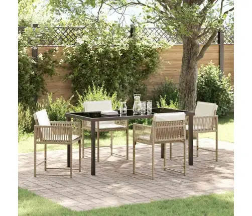 Sodo Valgomojo Komplektas 5 Pcs Smėlio Poliratanas