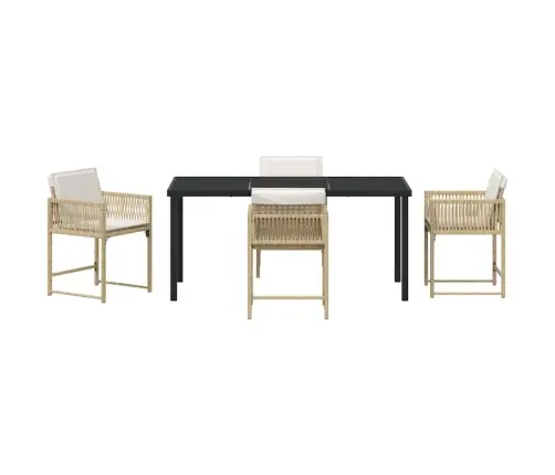 Sodo Valgomojo Komplektas 5 Pcs Smėlio Poliratanas