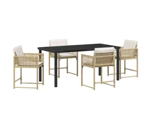 Sodo Valgomojo Komplektas 5 Pcs Smėlio Poliratanas