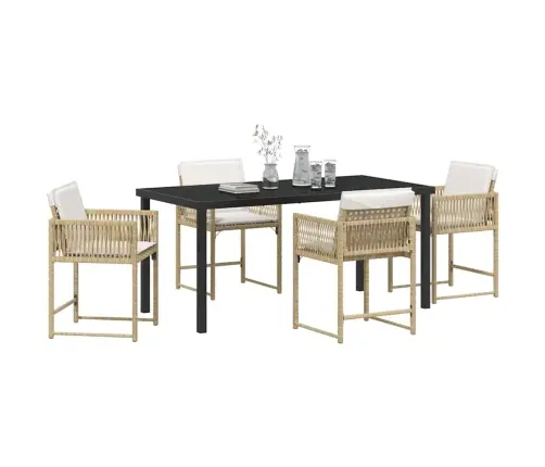 Sodo Valgomojo Komplektas 5 Pcs Smėlio Poliratanas