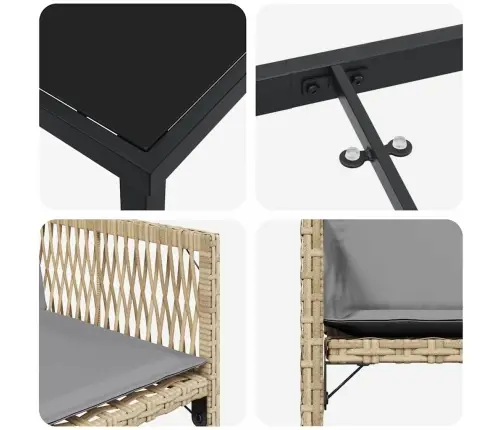 Sodo Valgomojo Komplektas 5 Pcs Smėlio Poliratanas