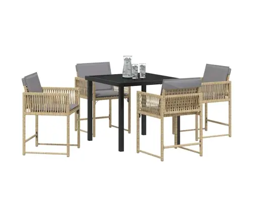 Sodo Valgomojo Komplektas 5 Pcs Smėlio Poliratanas