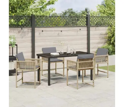 Sodo Valgomojo Komplektas 5 Pcs Smėlio Poliratanas