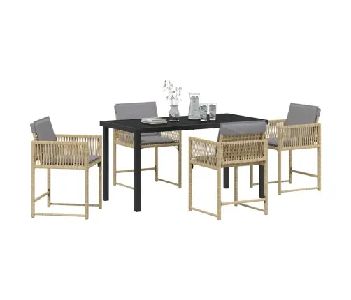 Sodo Valgomojo Komplektas 5 Pcs Smėlio Poliratanas