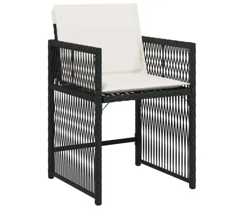 Sodo Valgomojo Komplektas 5 Pcs Juoda Poliratanas